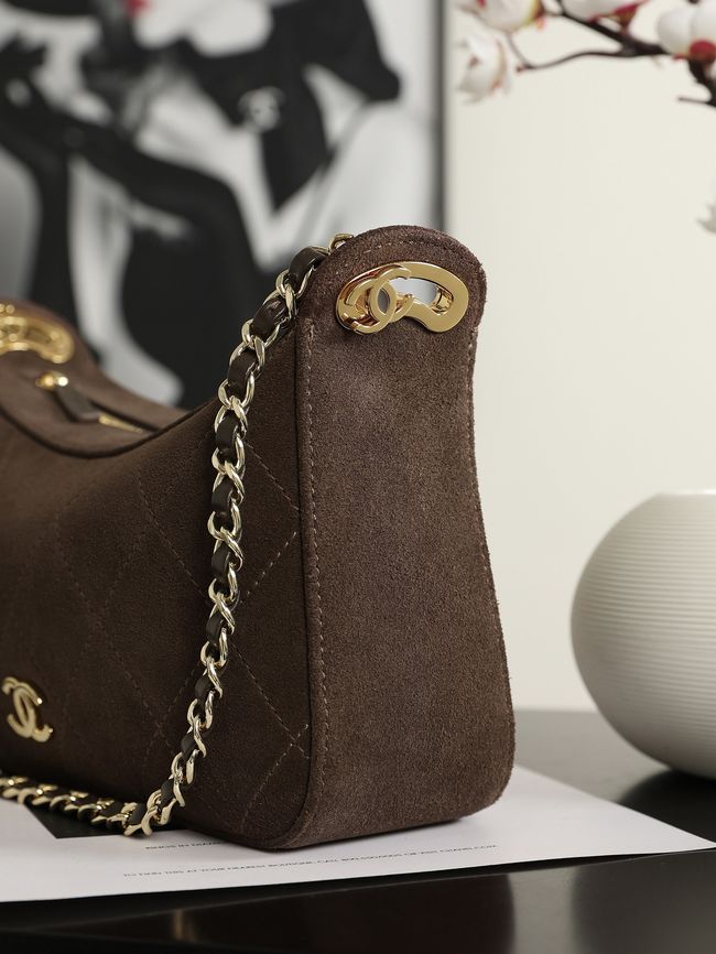 CHANEL Hobo Bag Suede AS6640 dark brown CHANEL Hobo Bag Suede AS6640 dark brown