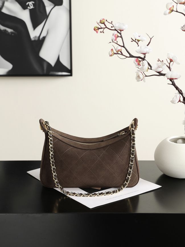 CHANEL Hobo Bag Suede AS6640 dark brown CHANEL Hobo Bag Suede AS6640 dark brown