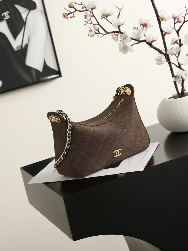 CHANEL Hobo Bag Suede AS6640 dark brown CHANEL Hobo Bag Suede AS6640 dark brown