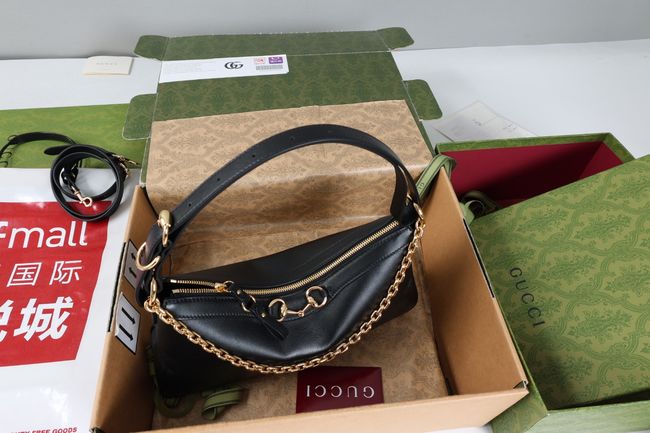 Gucci Starlet medium shoulder bag soft leather A00CI1 black