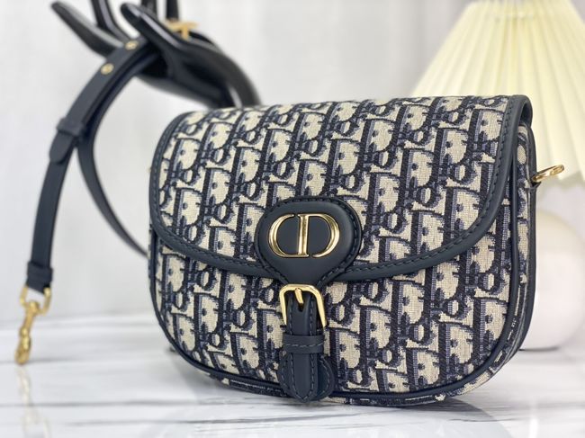 MEDIUM DIOR BOBBY BAG Warm Taupe Box Embroidery M2170 dark blue