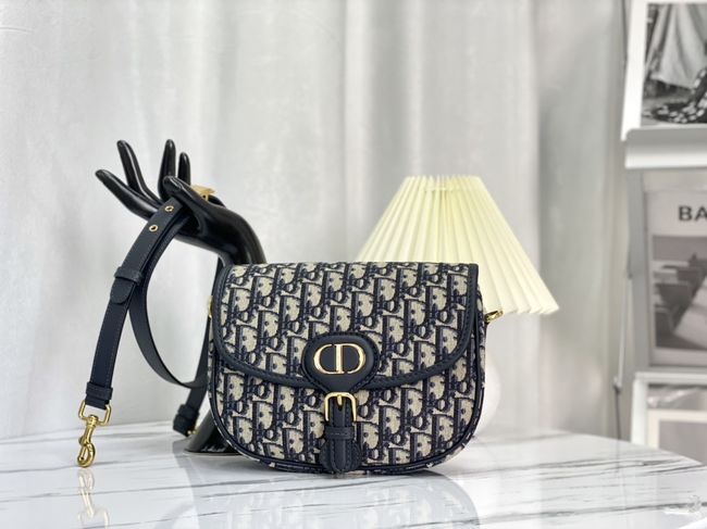 MEDIUM DIOR BOBBY BAG Warm Taupe Box Embroidery M2170 dark blue