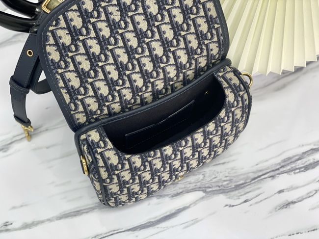 MEDIUM DIOR BOBBY BAG Warm Taupe Box Embroidery M2170 dark blue