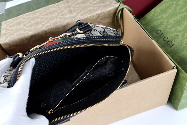 Gucci Borsetto medium boston bag canvas 866732 black Gucci Borsetto medium boston bag canvas 866732 black