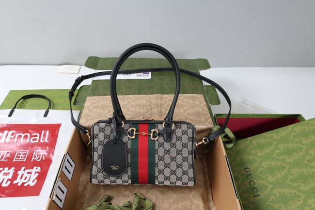Gucci Borsetto medium boston bag canvas 866732 black Gucci Borsetto medium boston bag canvas 866732 black
