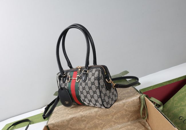 Gucci Borsetto medium boston bag canvas 866732 black Gucci Borsetto medium boston bag canvas 866732 black