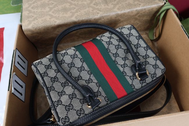 Gucci Borsetto medium boston bag canvas 866732 black Gucci Borsetto medium boston bag canvas 866732 black