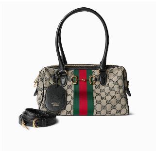 Gucci Borsetto medium boston bag canvas 866732 black