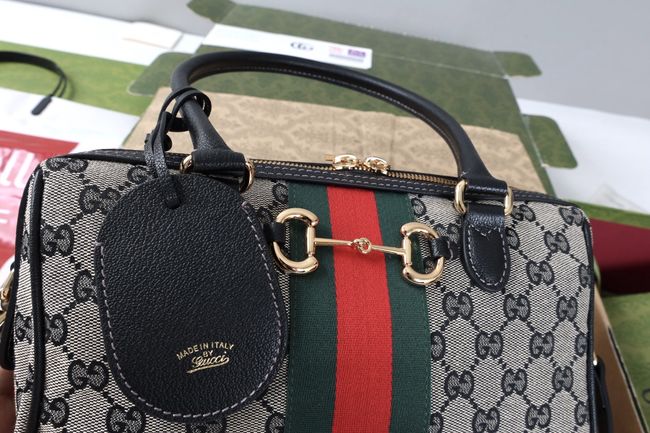 Gucci Borsetto medium boston bag canvas 866732 black Gucci Borsetto medium boston bag canvas 866732 black