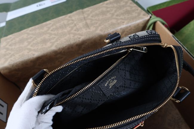 Gucci Borsetto medium boston bag canvas 866732 black Gucci Borsetto medium boston bag canvas 866732 black
