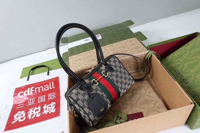 Gucci Borsetto medium boston bag canvas 866732 black Gucci Borsetto medium boston bag canvas 866732 black