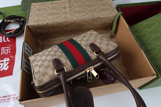 Gucci Borsetto medium boston bag canvas 866732 brown Gucci Borsetto medium boston bag canvas 866732 brown