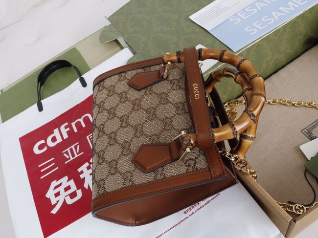 Gucci Diana embroidered small tote bag 675800 brown Gucci Diana embroidered small tote bag 675800 brown