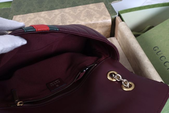 Gucci Jetset GG Marmont medium shoulder bag A005XW burgundy Gucci Jetset GG Marmont medium shoulder bag A005XW burgundy