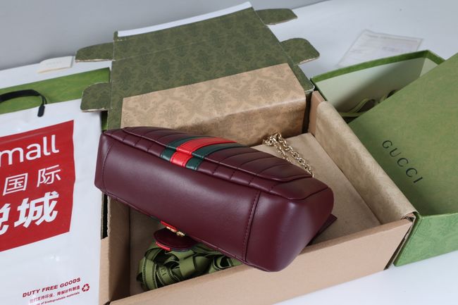 Gucci Jetset GG Marmont medium shoulder bag A005XW burgundy Gucci Jetset GG Marmont medium shoulder bag A005XW burgundy