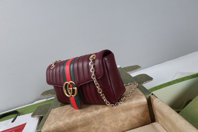 Gucci Jetset GG Marmont medium shoulder bag A005XW burgundy Gucci Jetset GG Marmont medium shoulder bag A005XW burgundy