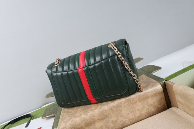 Gucci Jetset GG Marmont medium shoulder bag A005XW dark green