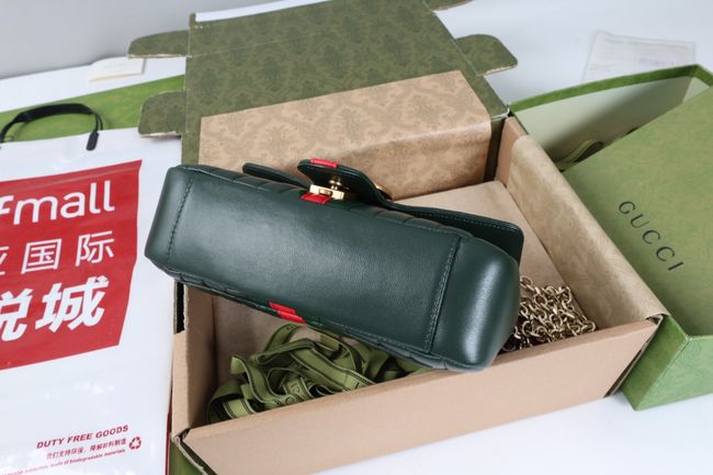 Gucci Jetset GG Marmont medium shoulder bag A005XW dark green