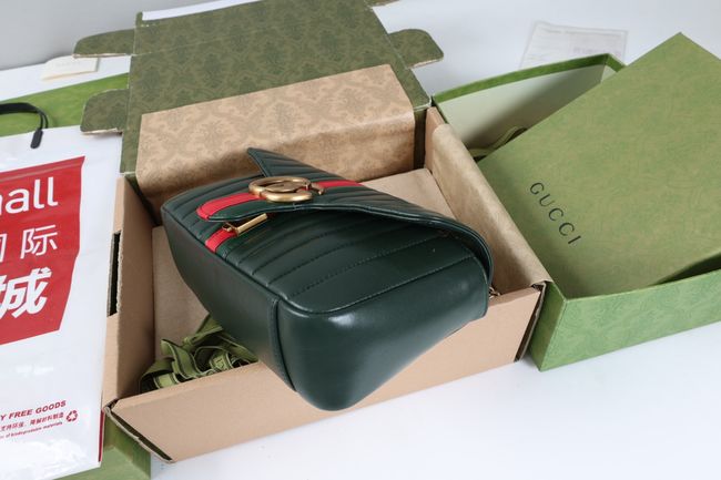 Gucci Jetset GG Marmont medium shoulder bag A005XW dark green