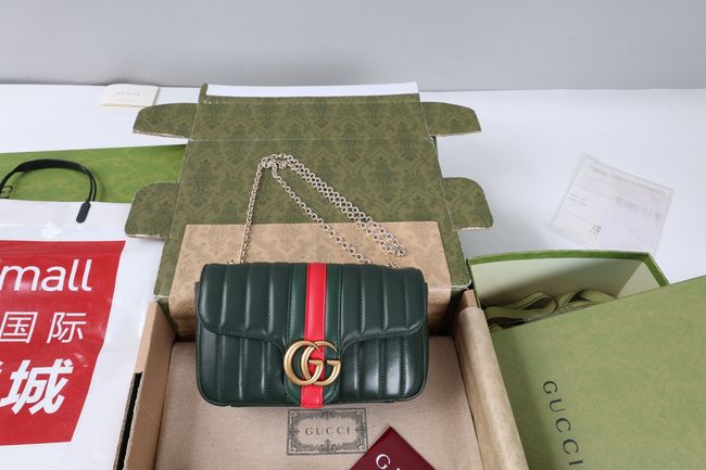 Gucci Jetset GG Marmont small shoulder bag A006X1 Dark green Gucci Jetset GG Marmont small shoulder bag A006X1 Dark green
