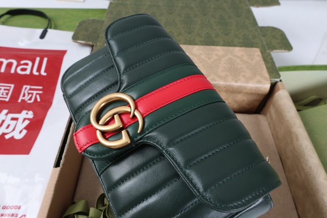 Gucci Jetset GG Marmont small shoulder bag A006X1 Dark green Gucci Jetset GG Marmont small shoulder bag A006X1 Dark green