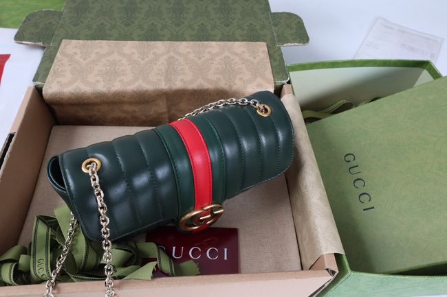 Gucci Jetset GG Marmont small shoulder bag A006X1 Dark green Gucci Jetset GG Marmont small shoulder bag A006X1 Dark green