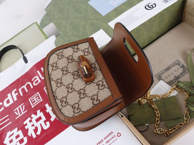 Gucci embroidered small tote bag 735116 brown Gucci embroidered small tote bag 735116 brown