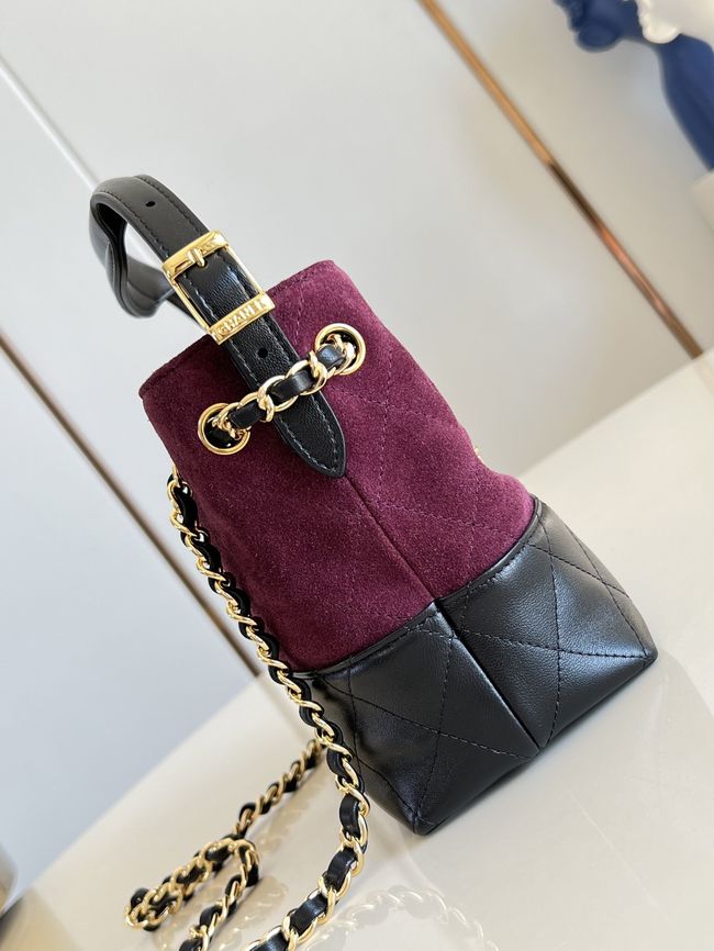 Chanel Mini Shopping Bag AS5633 Burgundy & Black