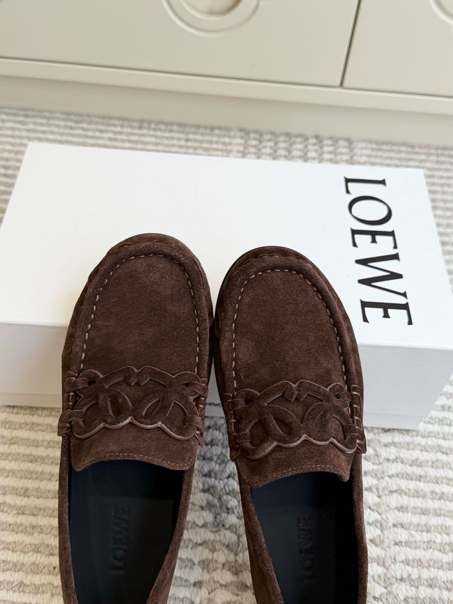 Loewe Suede cowhide Double L loafers VL290-3